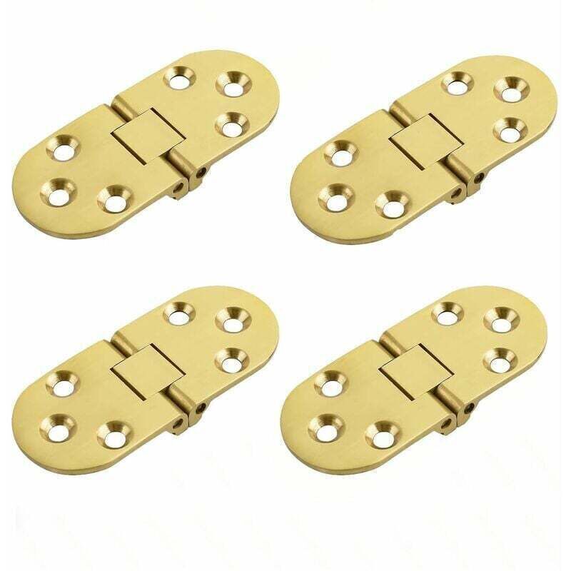 Folding table hinges, collapsible connectors, stainless steel furniture accessories, 180° folding, 2 mm thick, chrome finish, set of 4, gold color