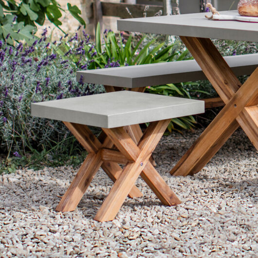 Garden Trading - Burford Garden Stool Bench Seat Small Natural Polystone