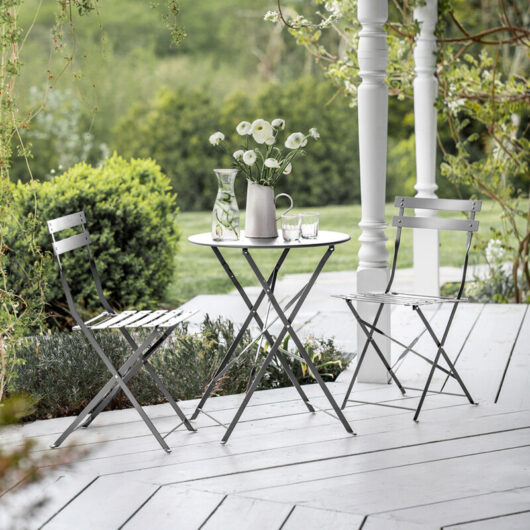 Garden Trading - Rive Droite 2 Seater Bistro Set Small Silver Grey Ourdoor Indoor