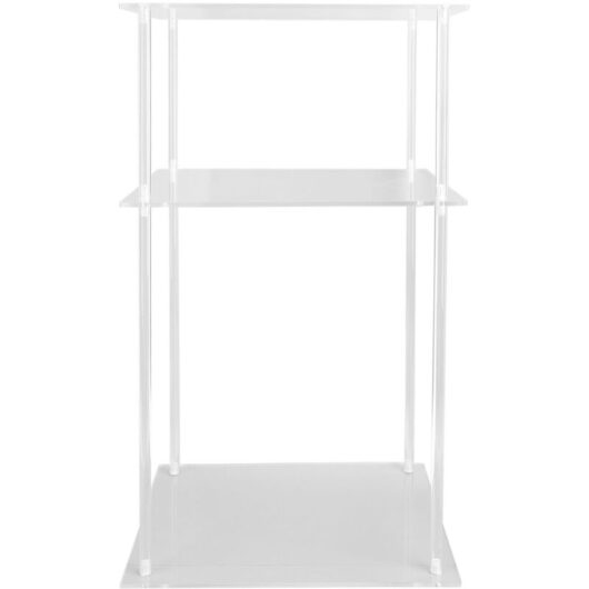 Groofoo - 3 Tier Small Acrylic Side Table Clear Small Nightstand Bedside Table for Home Living Room Bedroom Square