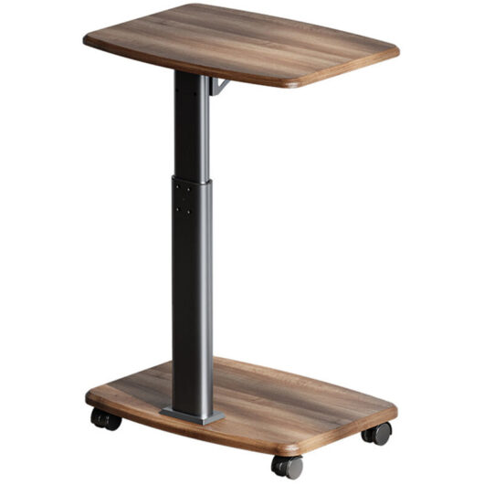 Groofoo - Computer Desk for Small Spaces Compact Lifting Table Desk with Wheels Double Layer Adjustable Height and Mobile Storage for Home Office