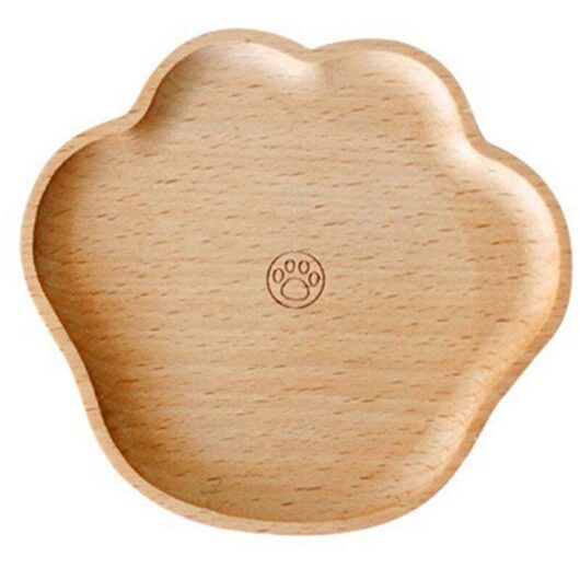 Groofoo - Wooden Bear Paw Cup Coaster for Drinks Insulation Mat Beech Wood Cartoon Cute Cup Mat for Tea Coffee Cups