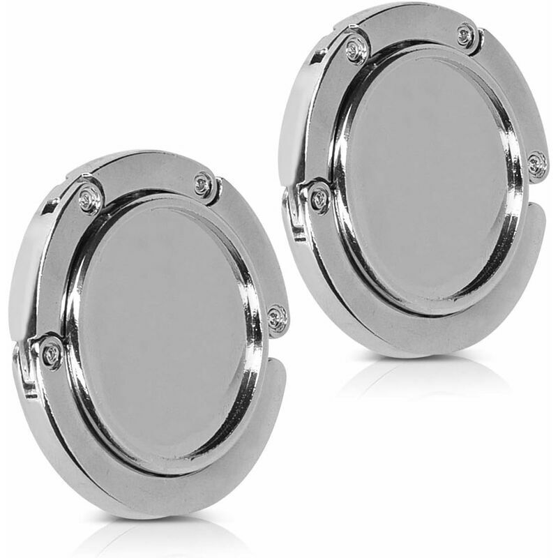 Handbag Hook - Foldable Metal Bag Hook - Bag Holder for Table or Desk - Hanging Handbag and Small Items (2 Pcs)