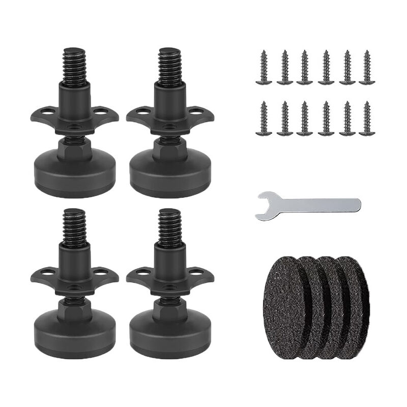 Heavy Duty Furniture Levelers, 4 Pack 3/8-16 Threaded Leveling Feet, Adjustable Furniture Legs, Adjustable Table Legs for
