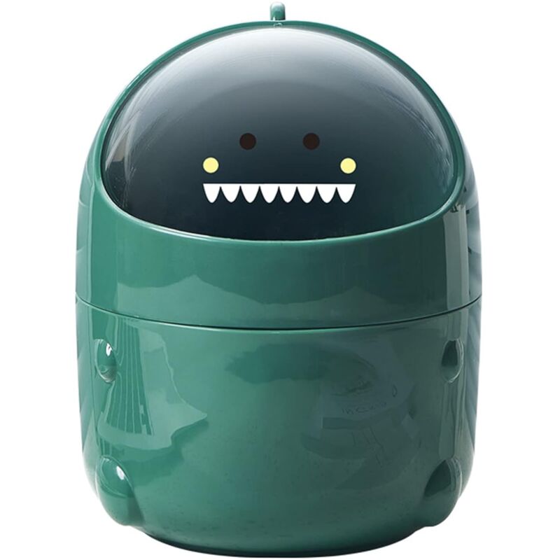 Héloise - Mini Trash Can, Small Trash Can, Table Trash Can with Lid, Small Bathroom Trash Can, for Bathroom, Kitchen, Office, Portable Cute Cartoon