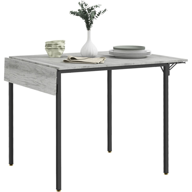 Homcom - Folding Dining Table, Drop Leaf Table for 2-4 People, Grey