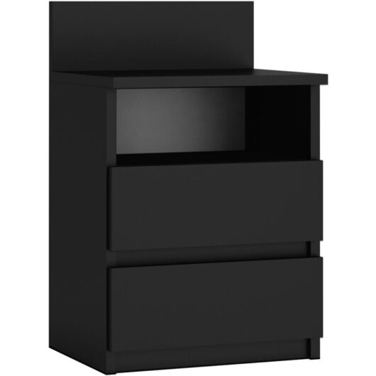 Hucoco - aster T1 - Contemporary bedside table 59x40x32 - Scandinavian style 2 drawer bedside/side table - Modern storage unit