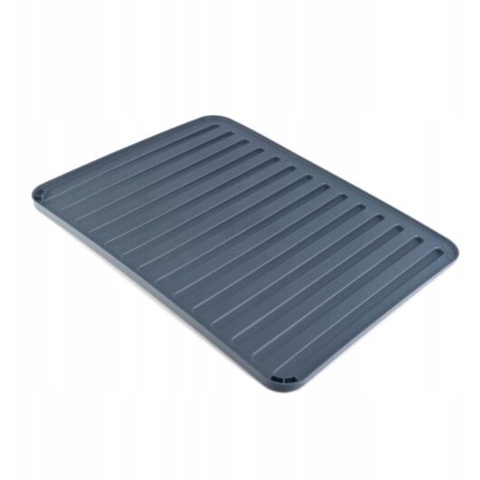 KADAX Dish Drainer, Silicone Draining Mat, Dark Grey