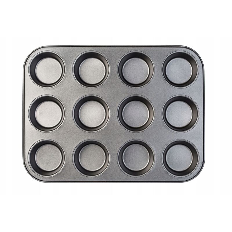 KADAX muffin pan, baking pan for 12 muffins, 35 x 26.5 cm, made of steel, large domes, optimal heat distribution