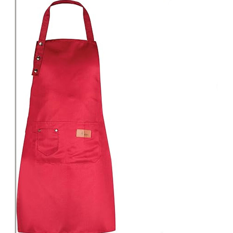 Kitchen Apron for Men and Women with Pockets - Fits Large Size - Water Resistant, Red