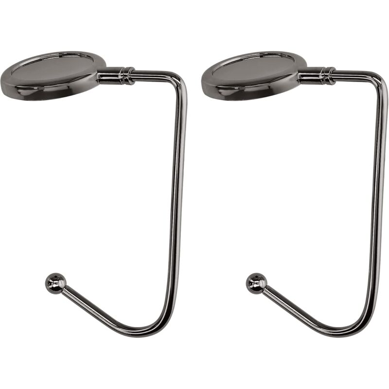 Linghhang - 2 Pcs Handbag Hook - Black - Foldable Bag Hook - Bag Holder for Table or Desk - Hanging Handbag and Small Objects