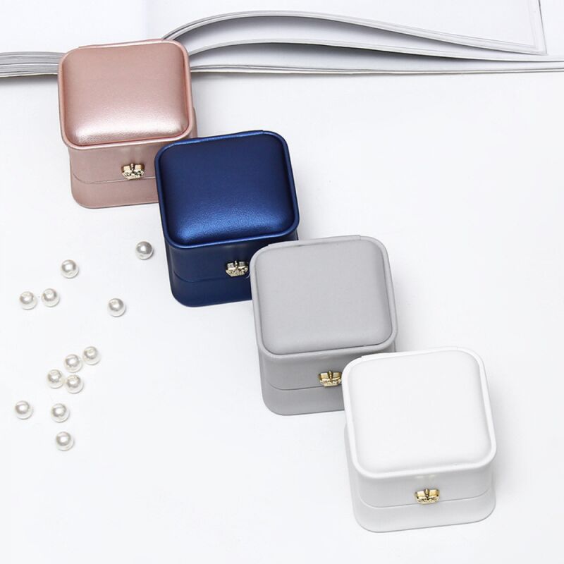 Linghhang - 4pcs Wedding Proposal Ring Box pu Leather Jewelry Gift Box Earring Jewelry Display Box