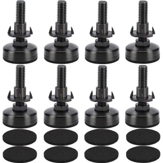 M10 8pcs Adjustable Furniture Feet Fixing Screws Leveling Feet with Push-In Nut for Wooden Furniture Legs