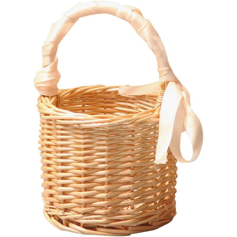 Memkey - Picnic Basket/Fruit Basket/Packaging Propeller Decorative Storage Basket with weii Ribbon