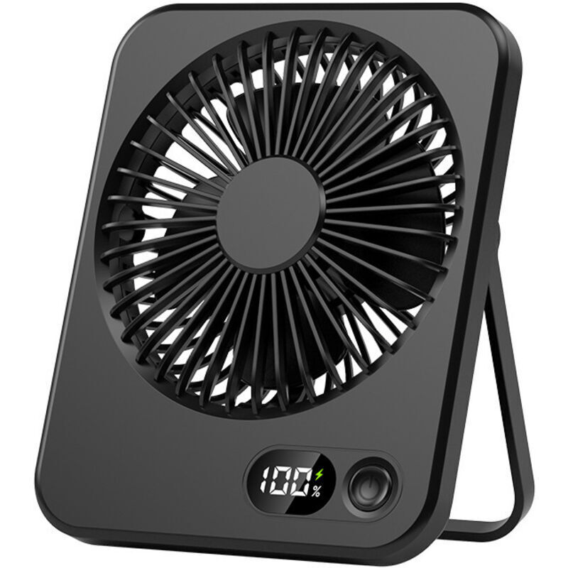 Mini portable fan, powerful loop table fan, small rechargeable USB portable fan with 3 speeds for indoor and outdoor use (white)