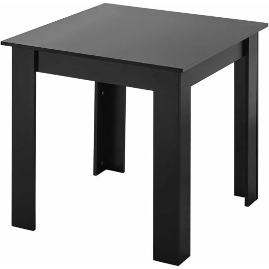 Niceme - Small Dining Table 75x75cm Square Table High Gloss Table Top Kitchen Table Home Furniture (Black) - Pure Black