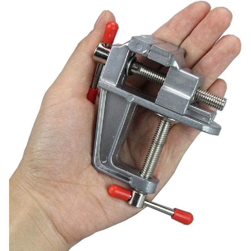 Odipie - Small aluminum alloy table clamp, vise for hobby jewelry work, 30 mm - diy table vise, miniature vise, small jeweler hobby clamp on table