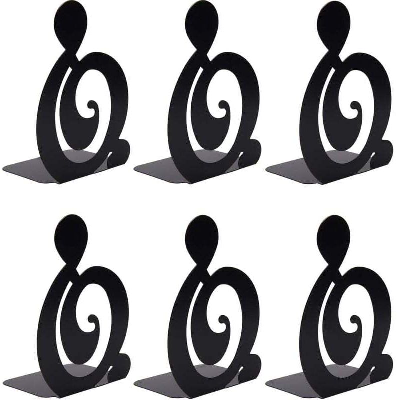 Pairs of Metal Bookends, Book Supports, Book Presses, Non-Slip Book Holders for Children and Teens, Book Organizer for Home, Office, School, Library,