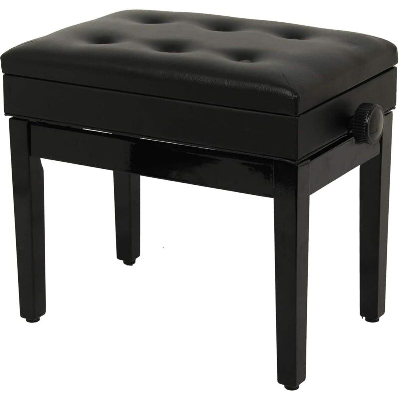 Piano Stool Piano Bench Dressing Table Stool Height Adjustable Keyboard Piano Bench with storage With Under Seat Storage Unit Soft Faux Leather