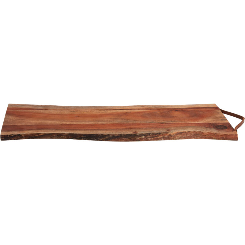 Premier Housewares - Dark Brown Small Chopping Board Oil Finished Brown Boards Wood Asymmetric Sides Rectangular Wooden Chopping Boards Antibacterial