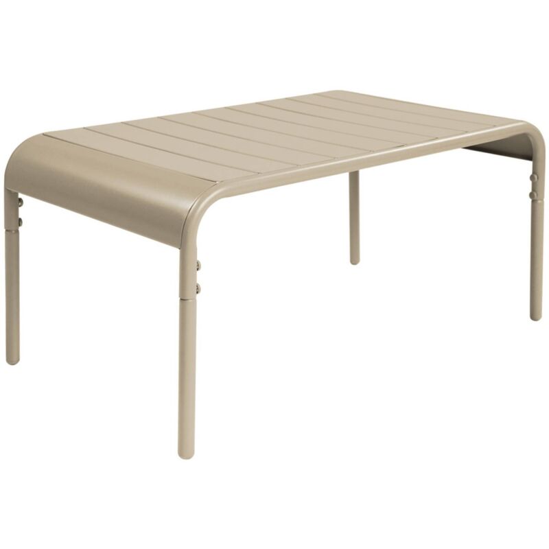 Rectangular steel garden coffee table Beige 90x50x40 cm - Amelia