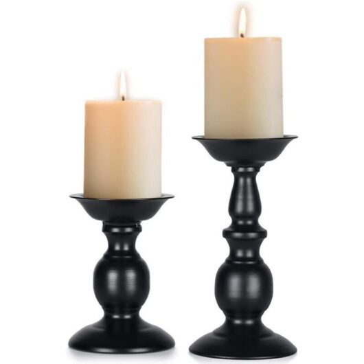 Retro Iron Candlestick Wedding, Party and Birthday Table Candle Holder Home Ornaments, Small+Large