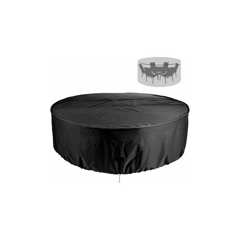 Round Garden Cover Protective Cover Round Garden Table Garden Table Cover Waterproof and Windproof 210D Oxford Round Garden Table 13071cm Cisea