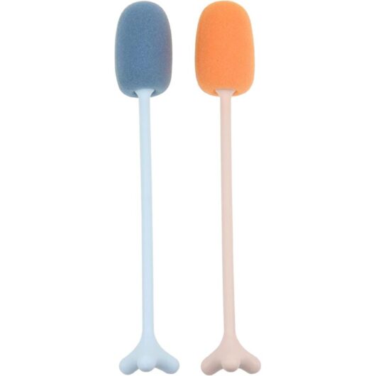 Serbia - 2 pièces brosses à bouteille d'eau brosse éponge à long manche éponge tasse brosse à récurer nettoyant doux debout mousse à vaiss brosses de