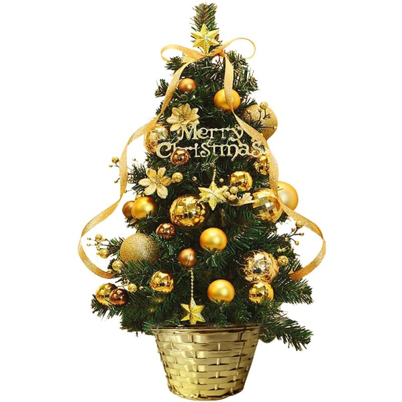 Small Artificial Christmas Tree, 55cm Tabletop Artificial Christmas Tree with DIY Accessories Ornaments, Gift for Christmas Party Supplies Christmas