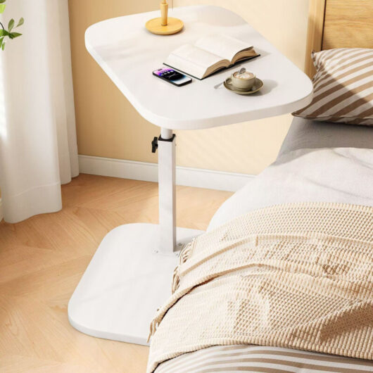 Small foldable side table, width 40 cm x depth 30 cm x height 45-80 cm, sofa table, height-adjustable, space-saving, for working from home,