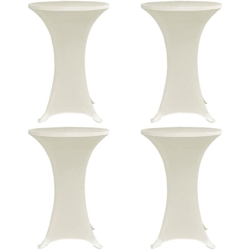 Standing Table Cover Ø60 cm Cream Stretch 4 pcs Vidaxl