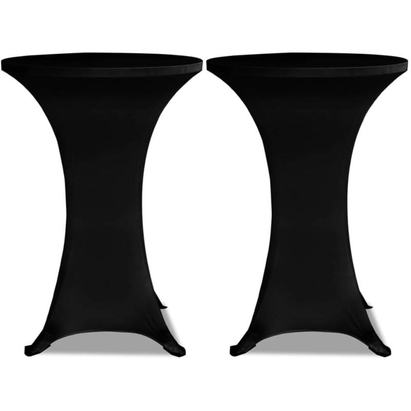 Standing Table Cover Ø60cm Black Stretch 2 pcs Vidaxl