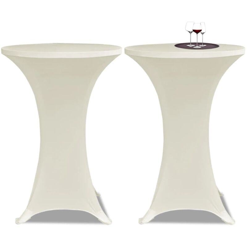 Standing Table Cover Ø70cm Cream Stretch 2 pcs vidaXL