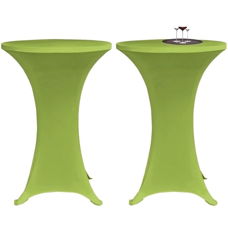 Stretch Table Cover 2 pcs 60 cm Green Vidaxl