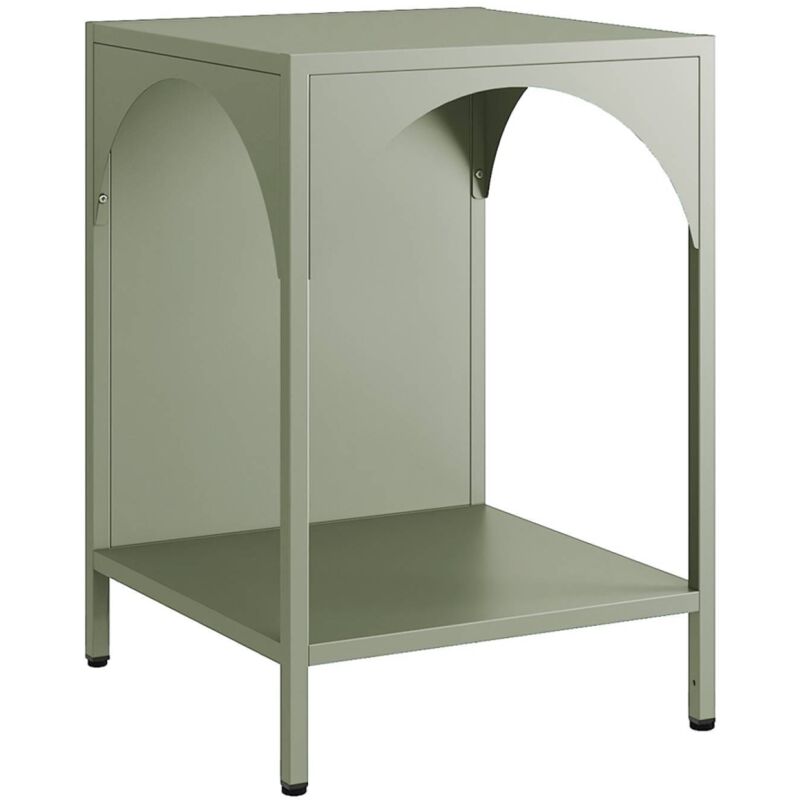 Sweeek - Bedside table, metal side table, Soho, Green, 35x35x52 cm