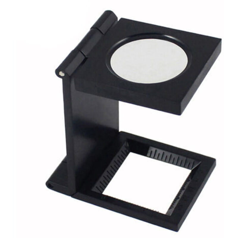 Table Linen Tester Magnifier, Folding Metal Thread Counter, 10x magnification, reading magnifier for work, home office, repair, hobby, crafts,