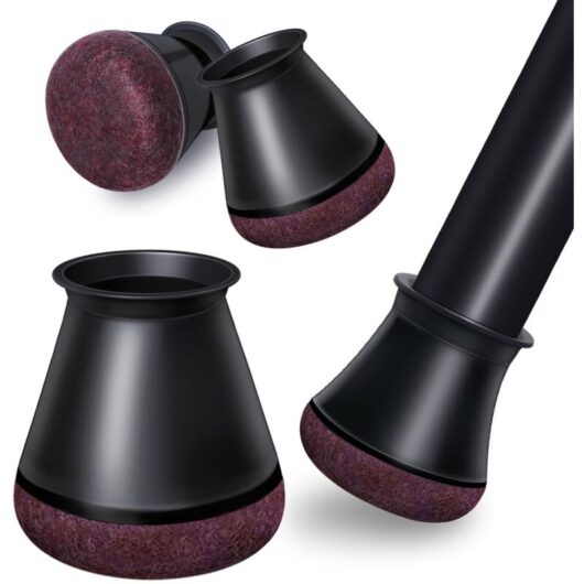 Tinor - 24pcs Chair Leg Caps, Black Chair Leg Caps, Silicone Floor Protectors, Felt Pads for Chairs, Reduce Noise Prevent Scratches (Small Black)