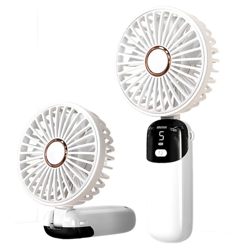 Tinor - Handheld Fan, Mini Portable Fan usb Desk Fan, Small Pocket Fan 5 Speeds with Base, Spray Fan for Home, Office, Travel