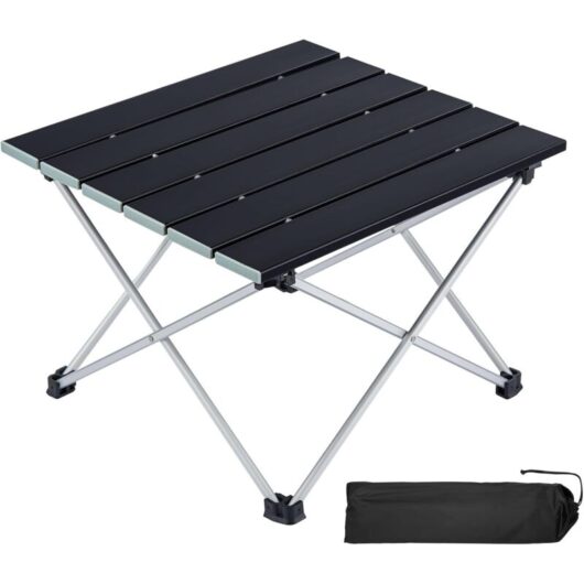 Trintion Camping Table Folding Table, Portable Fold Up Table with Sturdy Iron Frame & Plastic Top, Lightweight Compact Picnic Table for Outdoor,