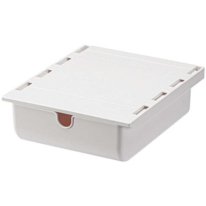 Under Desk Drawer, Self-Adhesive Hidden Drawer Under the Table, Desktop Storage Box, Under Desk Organizer for Pens, Phone, Pencils, Keys, Cutlery