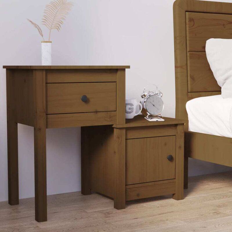 Vidaxl - Bedside Cabinet Honey Brown 79.5x38x65.5 cm Solid Wood Pine