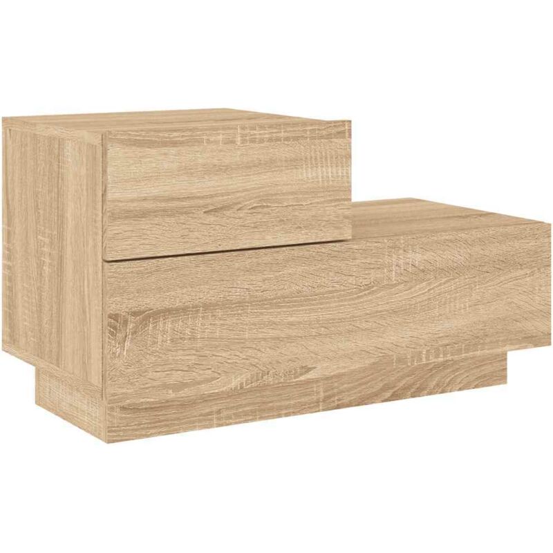 Vidaxl - Bedside Cabinet with led Lights Sonoma Oak 70x36x40.5 cm