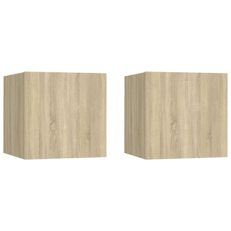 Vidaxl - Bedside Cabinets 2 pcs Sonoma Oak 30.5x30x30 cm Engineered Wood