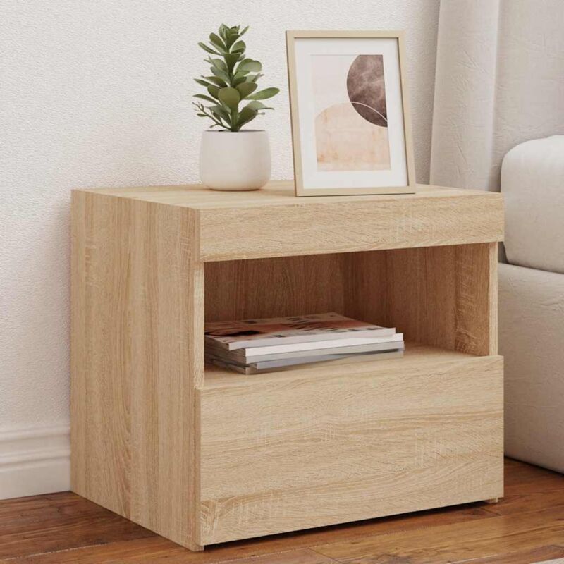 Vidaxl - Bedside Cabinets with led Lights 2 pcs Sonoma Oak 50x40x45 cm