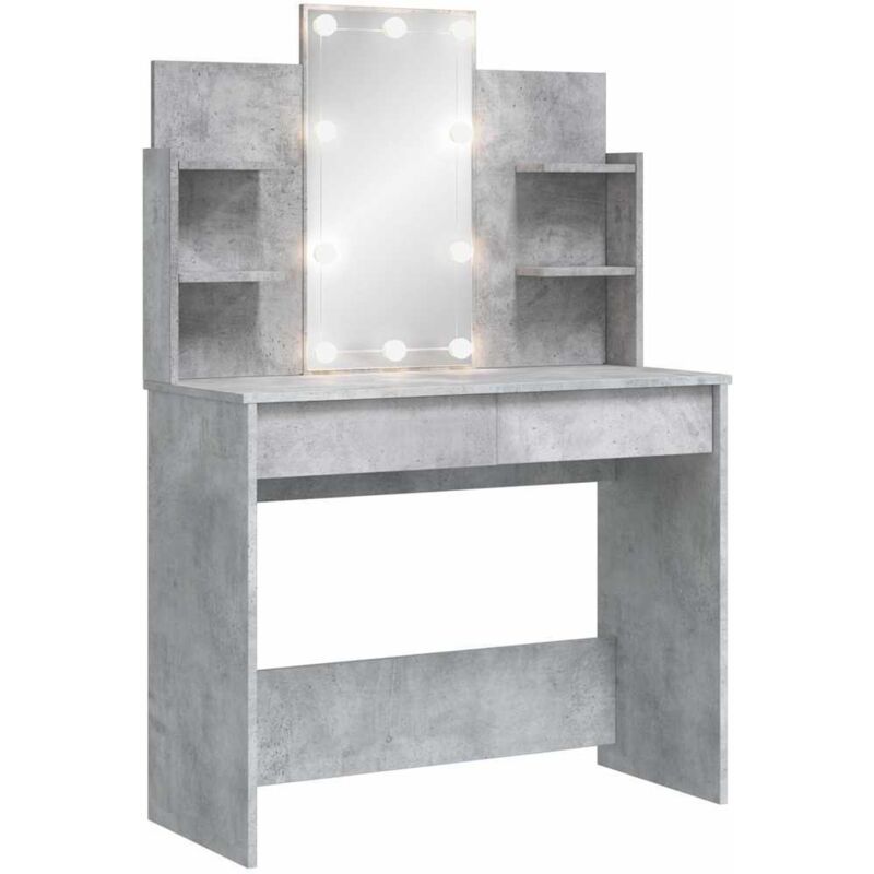 Vidaxl - Dressing Table with led Lights Concrete Grey 96x40x142 cm
