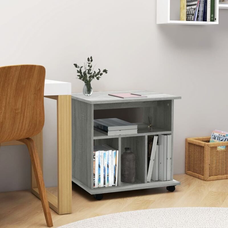 Vidaxl - Rolling Cabinet Grey Sonoma 60x45x60 cm Engineered Wood