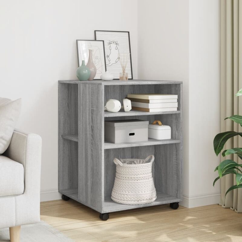 Vidaxl - Side Table with Wheels Grey Sonoma 55x60x78 cm Engineered Wood
