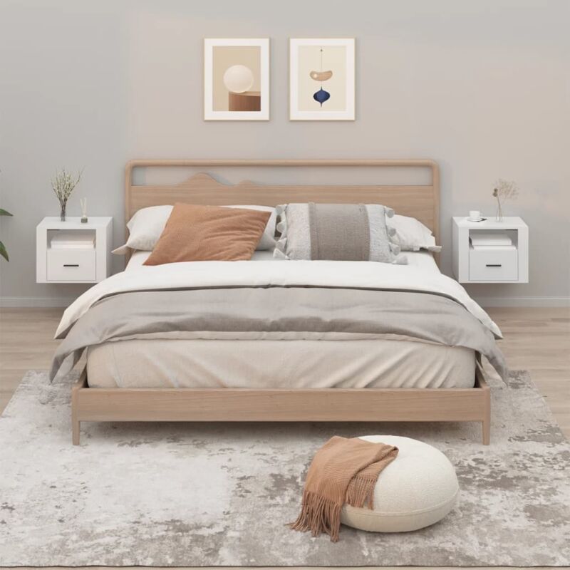 Wall-mounted Bedside Cabinets 2 pcs White 50x36x40 cm Vidaxl